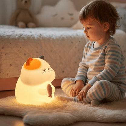 veilleuse chat greedy - veilleuse silicone enfant rechargeable - Mon Univers Enfant