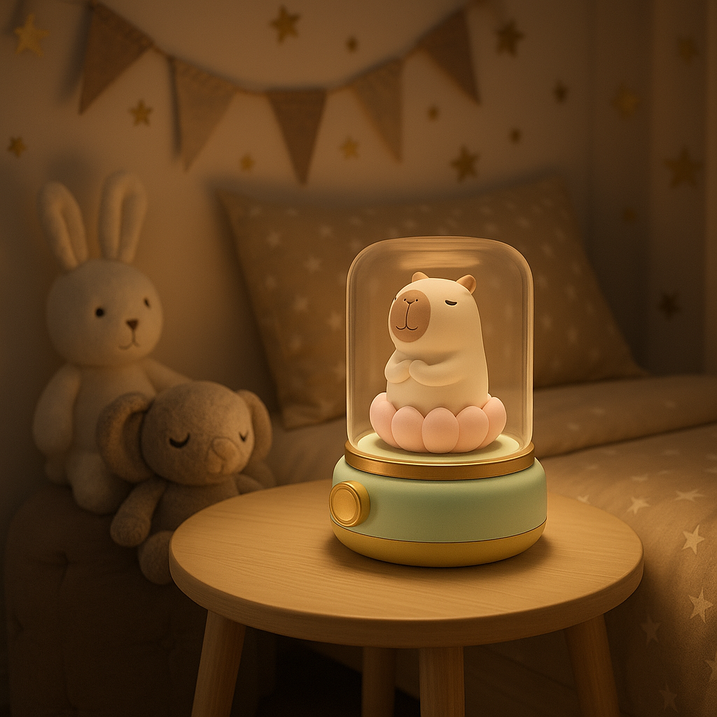 veilleuse enfant capybara dans chambre enfant
