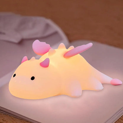 veilleuse enfant dragon rose