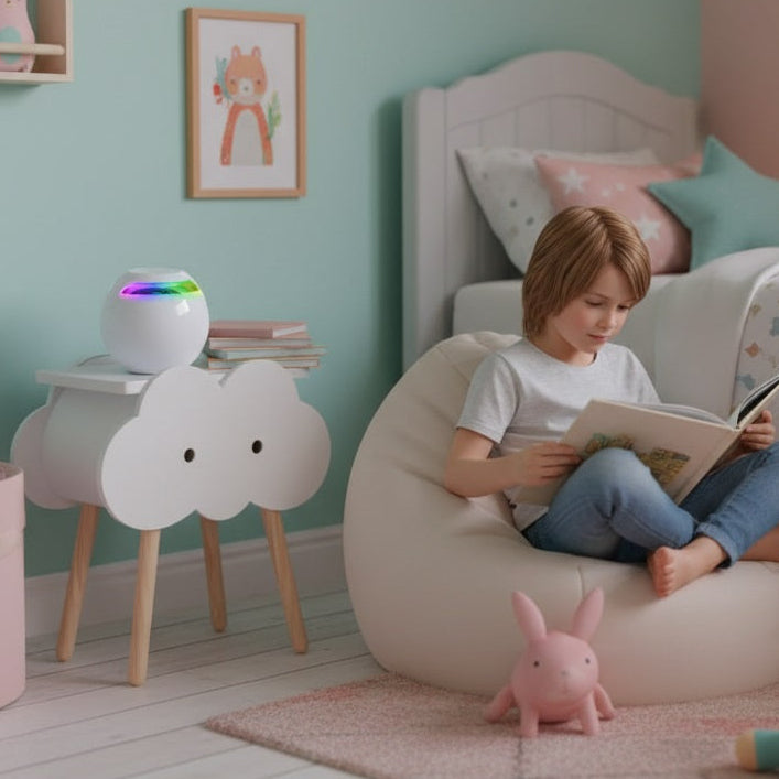 veilleuse enfant musibright blanc dans chambre d'enfant