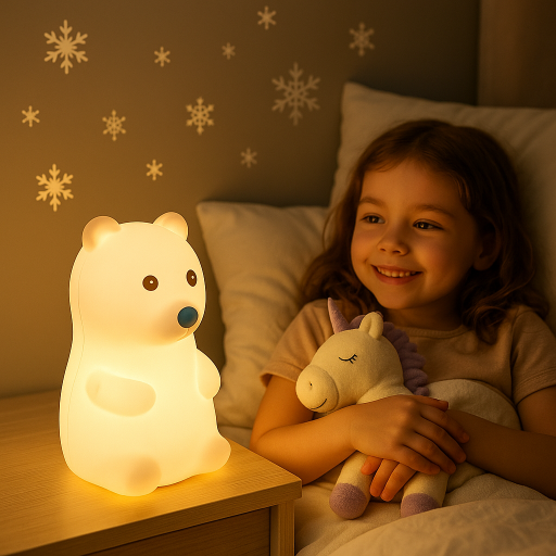 veilleuse enfant ours dans chambre d'enfant