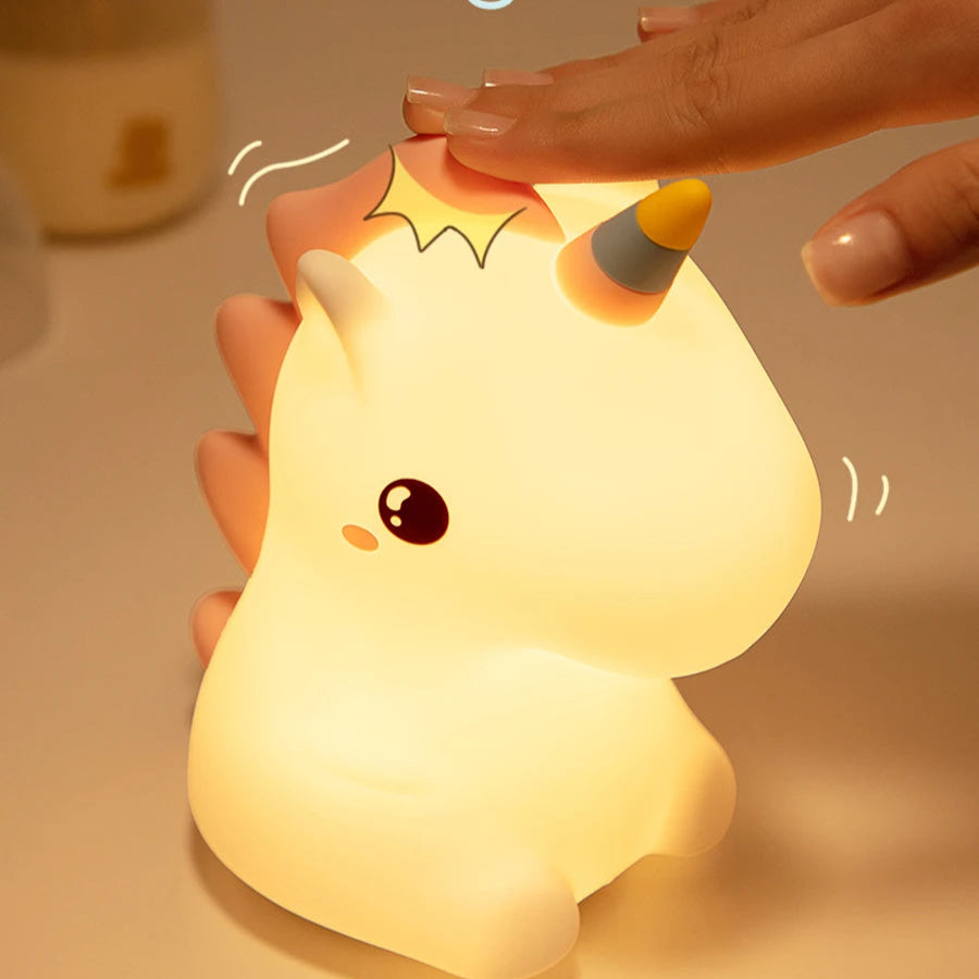 veilleuse enfant rechargeable UnicornLamp multicolores 