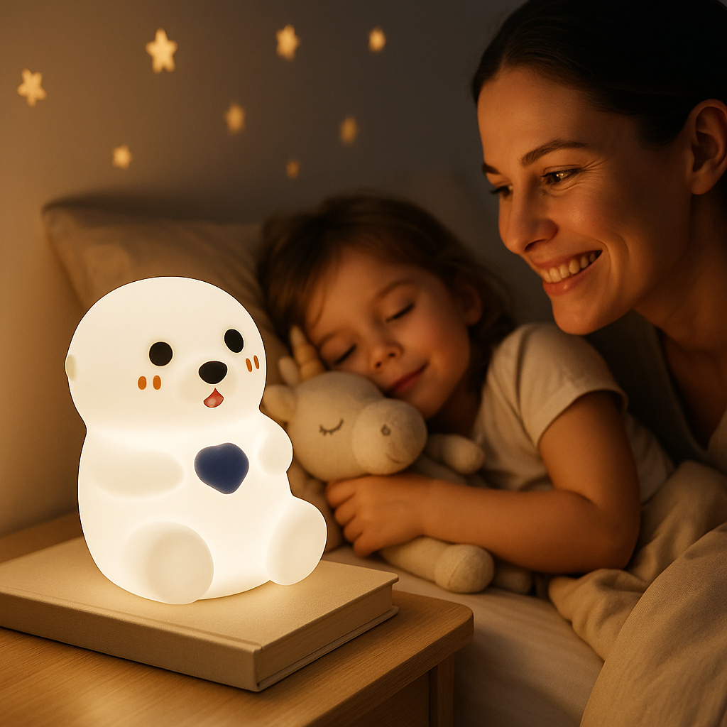 veilleuse loutre au chevet de l'enfant