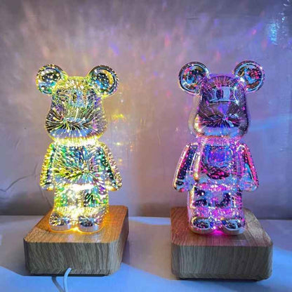 veilleuse ours enfant étincelante lampe 3d feux d'artifice molight