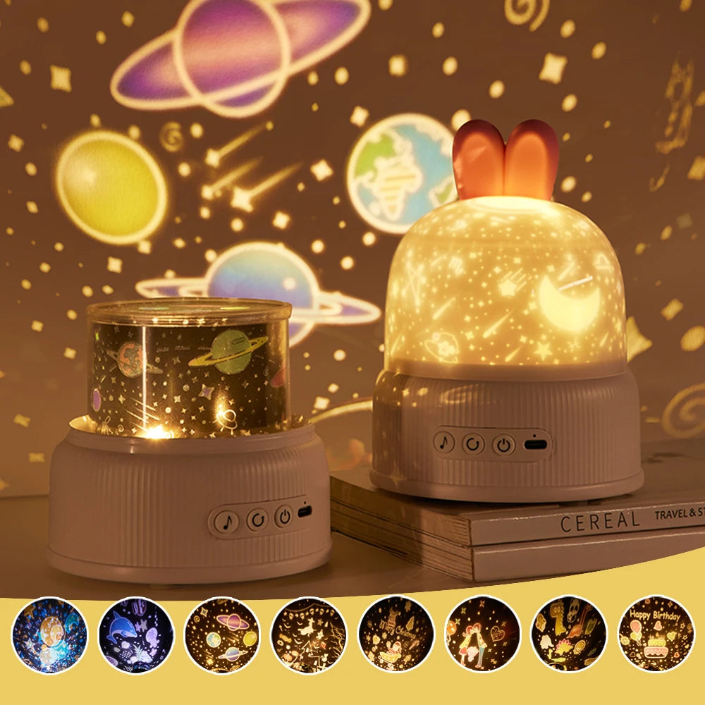 veilleuse projection mobistars lapin 8 themes