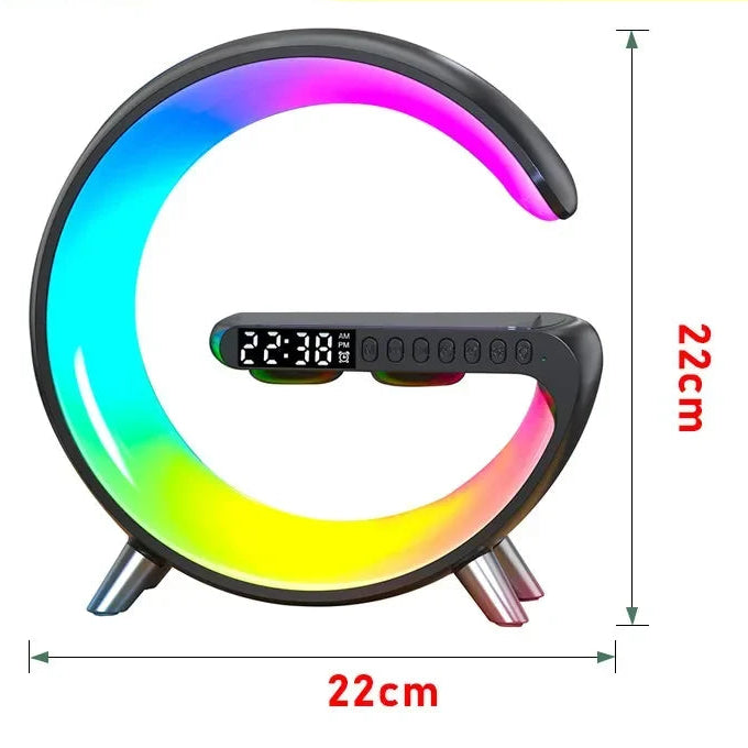 veilleuse reveil haut parleur bluetooth intelligent wiseclock 22cm